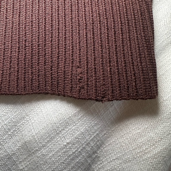 Aritzia Babaton Sculpt Knit Mockneck Halter Top Chocolate Brown - Picture 15 of 15